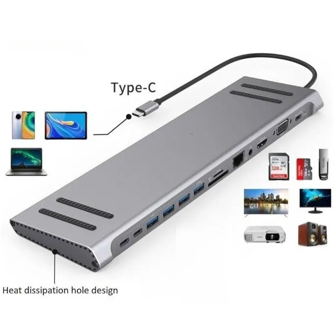 Station d'accueil USB-C 11-en-1 (Support Ergonomique