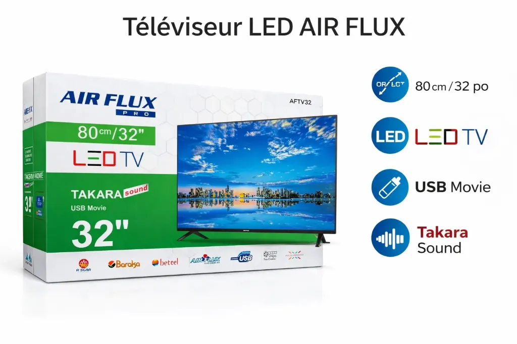 TELEVISION AIRFLUX 32 POUCES ACDC / AC/DC / AF-TV32ACDC