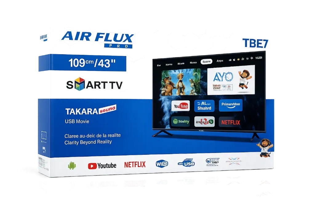 Android Téléviseur AIR FLUX PRO 43 pouces SMART TV