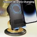 Support pour téléphone portable avec haut-parleur Bluetooth et chargeur sans fil, support pour smartphone