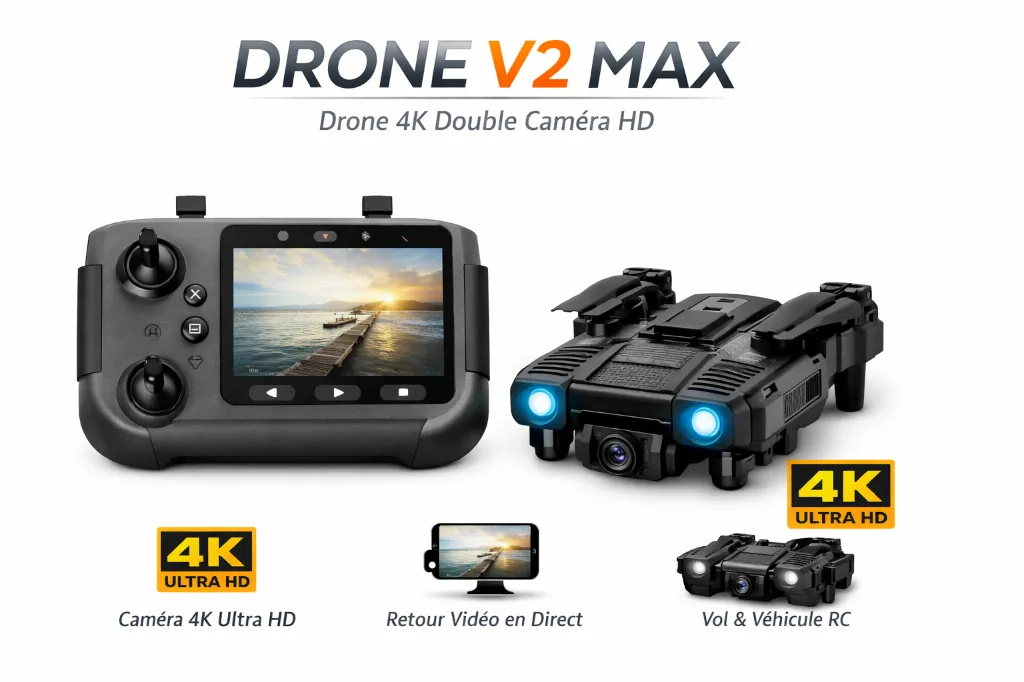 Drone V2 MAX – Caméra 4K Double HD