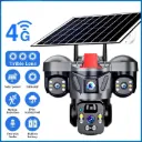 Caméra extérieure PTZ V380 Pro 6MP WIFI 4G solaire Caméra de sécurité domestique à triple objectif