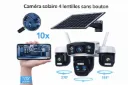 Caméra solaire extérieure AI 2‑en‑1 6K Ultra HD