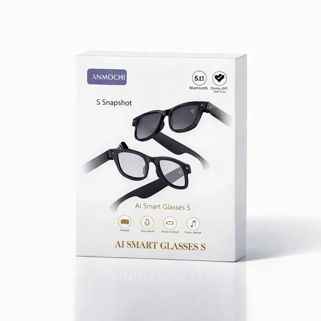 Lunettes intelligentes AIMB-G1 6K HD avec caméra, appels Bluetooth, assistant vocal, lecteur de musique, traduction, enregistrement vidéo, ChatGPT